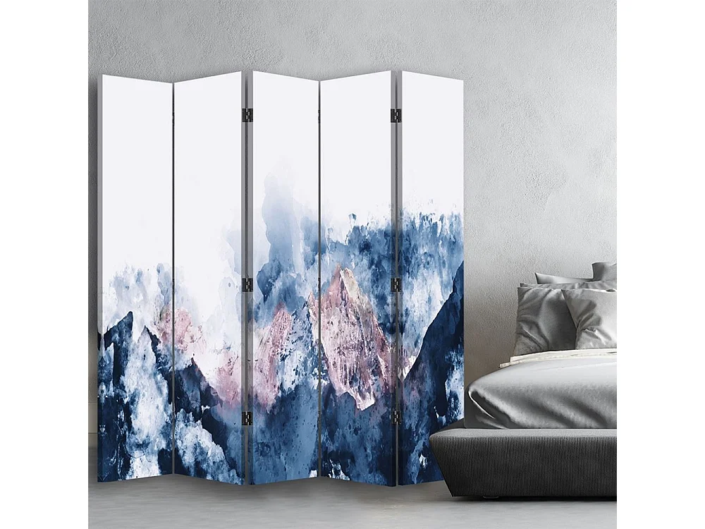 Paravento bilaterale, Cime innevate tra le nuvole - 180x170