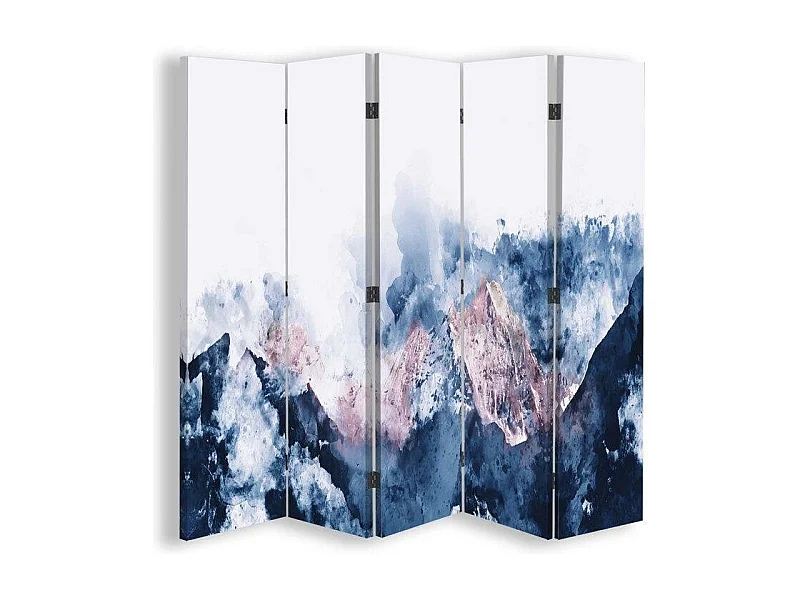 Paravento bilaterale, Cime innevate tra le nuvole - 180x170