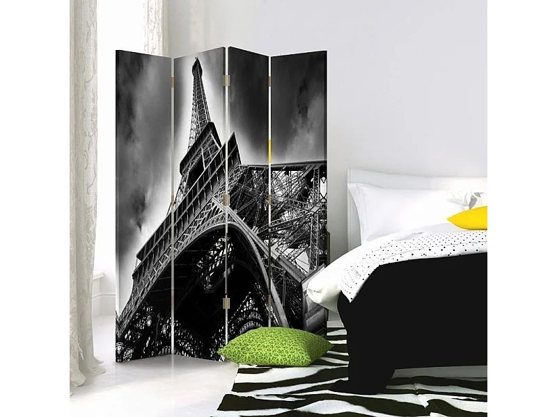 Paravento bilaterale, La Torre Eiffel vista dalla prospettiva di una rana - 145x170