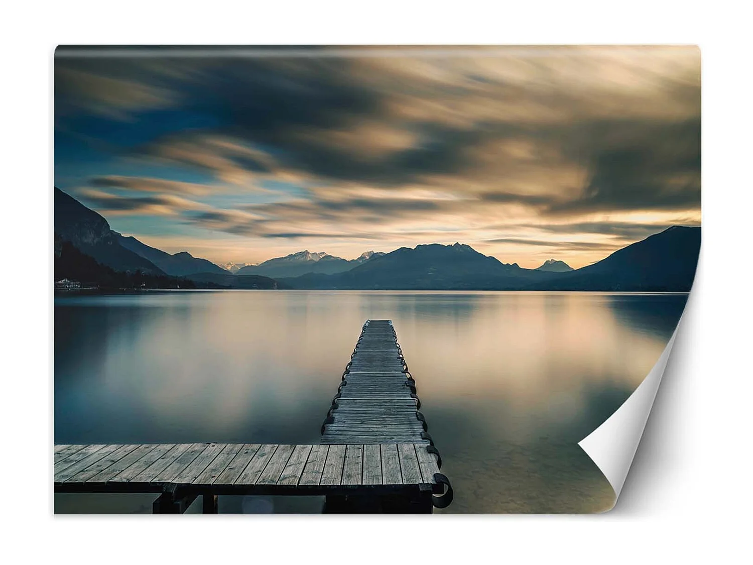 Carta Da Parati, Ponte di legno con vista sul lago - 250x175