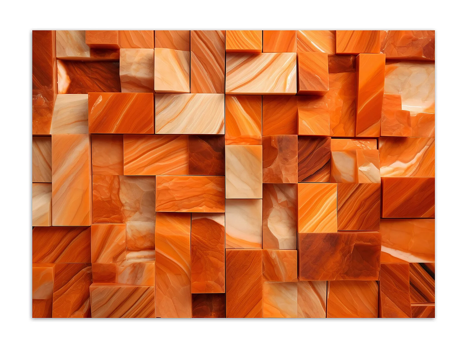 Wallpaper, Orange cube wall 3D - 150x105