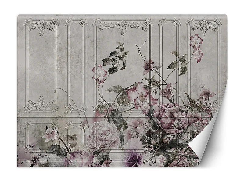 Carta Da Parati, Fiori di campo in calcestruzzo vintage - 300x210