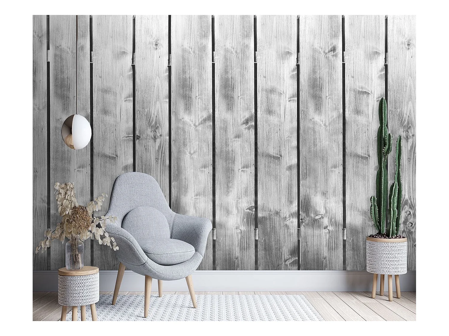 Carta Da Parati, Legno grigio vintage - 400x280