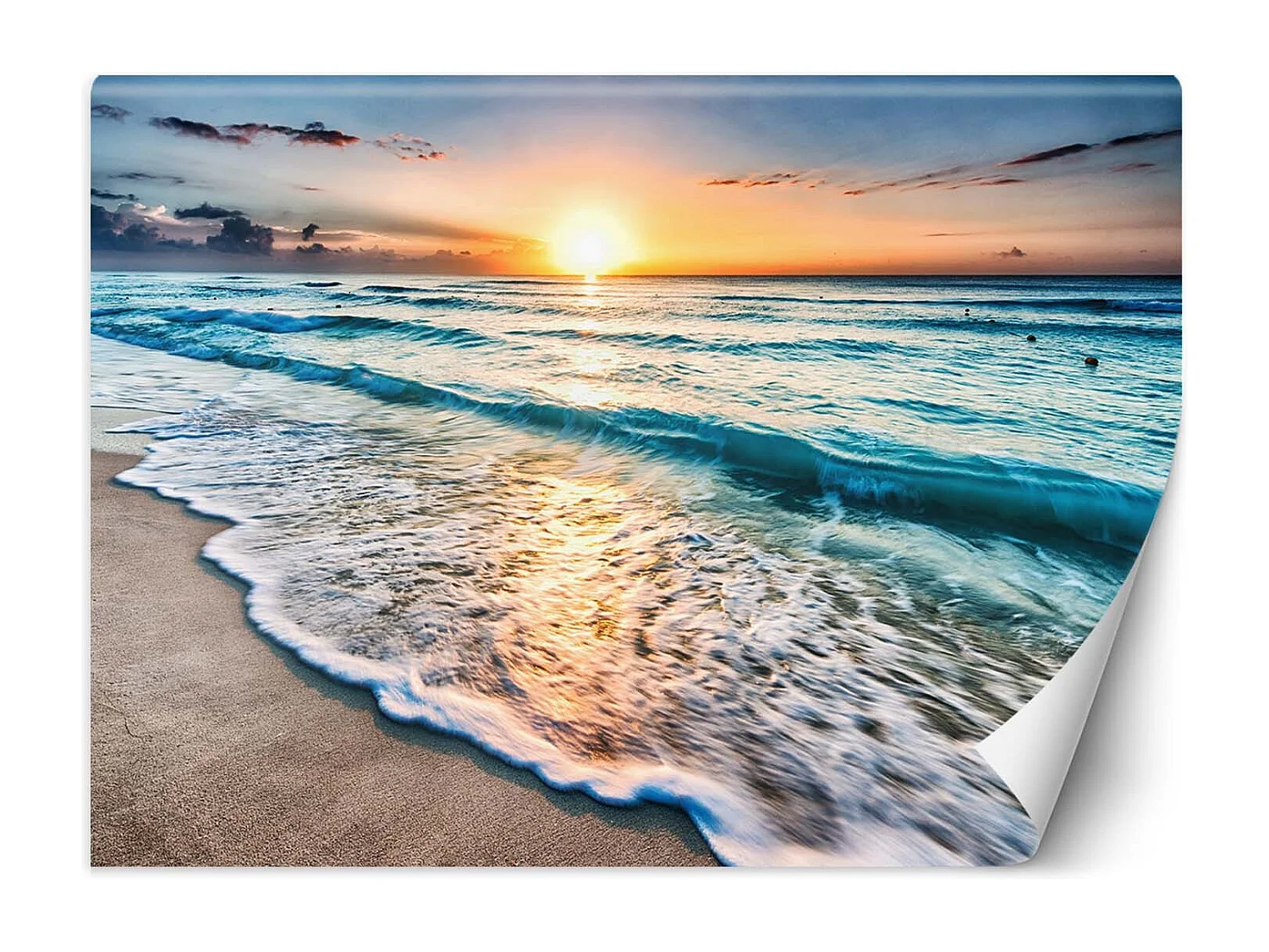 Carta Da Parati, Mare Spiaggia Onda Mare del Nord Tramonto - 150x105