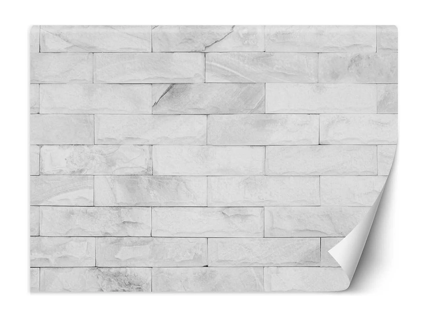 Carta Da Parati, Muro di mattoni bianchi - 350x245