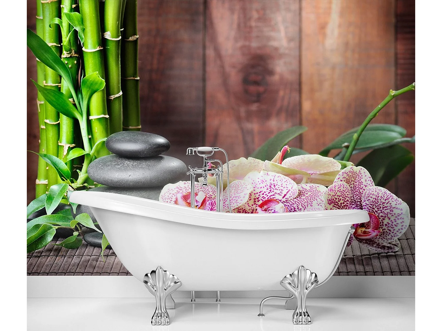 Carta Da Parati, Orchidea con bambà¹ - 250x175