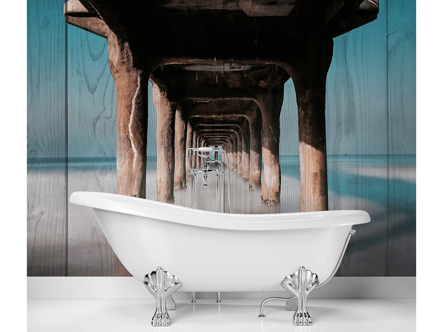 Carta Da Parati, Molo mare spiaggia - 300x210