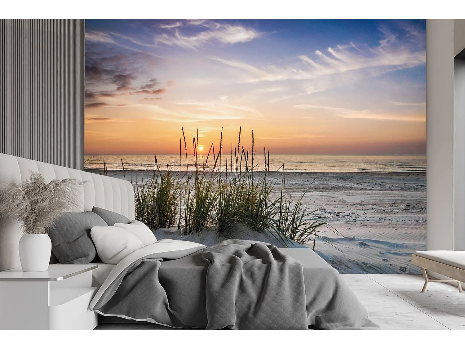 Carta Da Parati, Tramonto su una spiaggia - 100x70