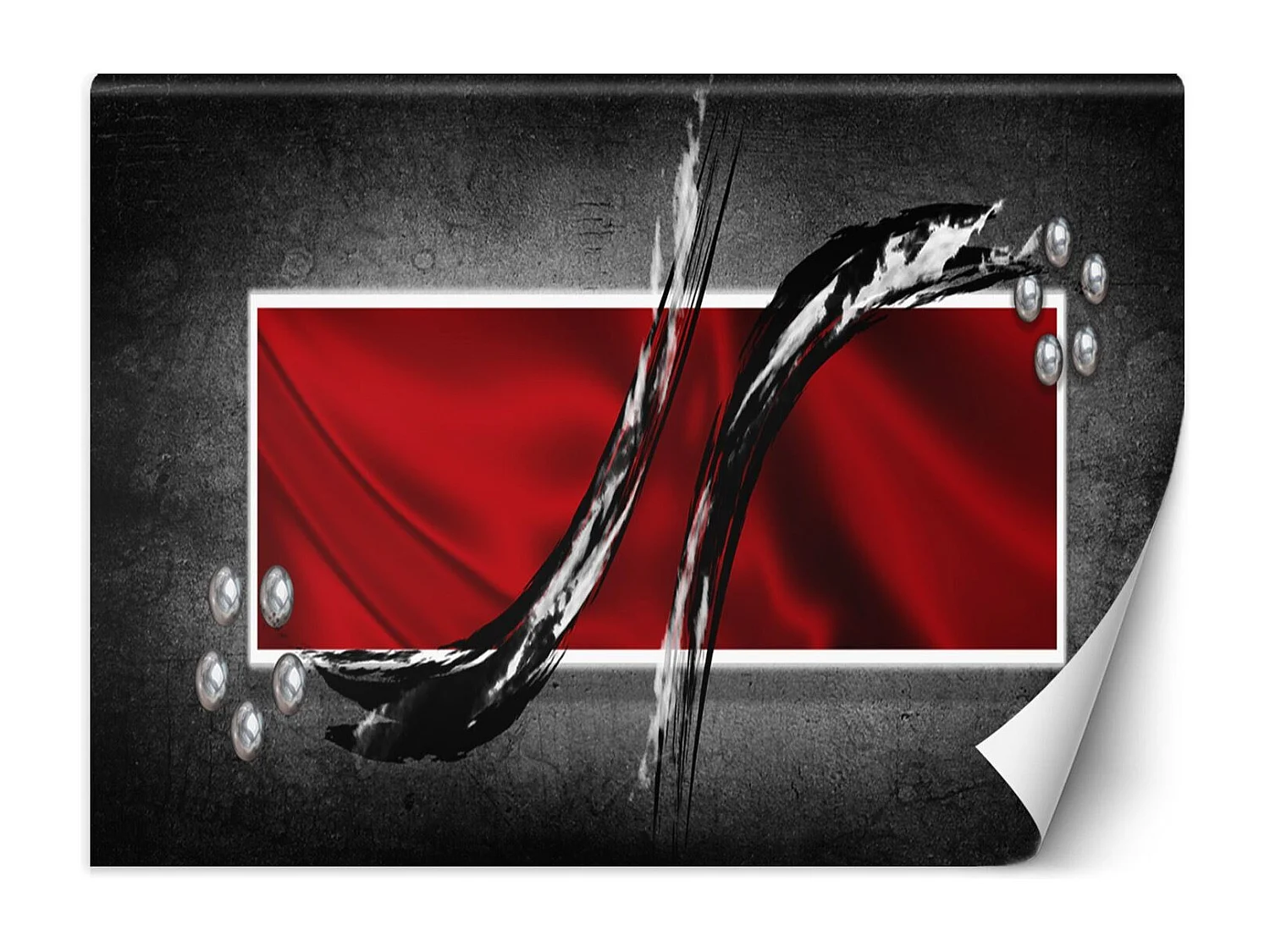 Carta Da Parati, Composizione geometrica Rosso - 350x245