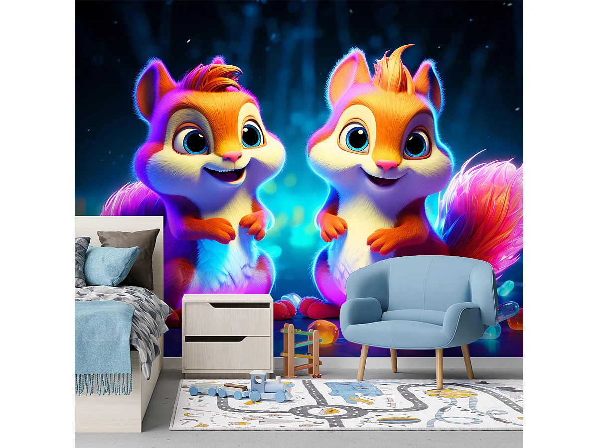 Wallpaper, Colorful squirrels - 300x210