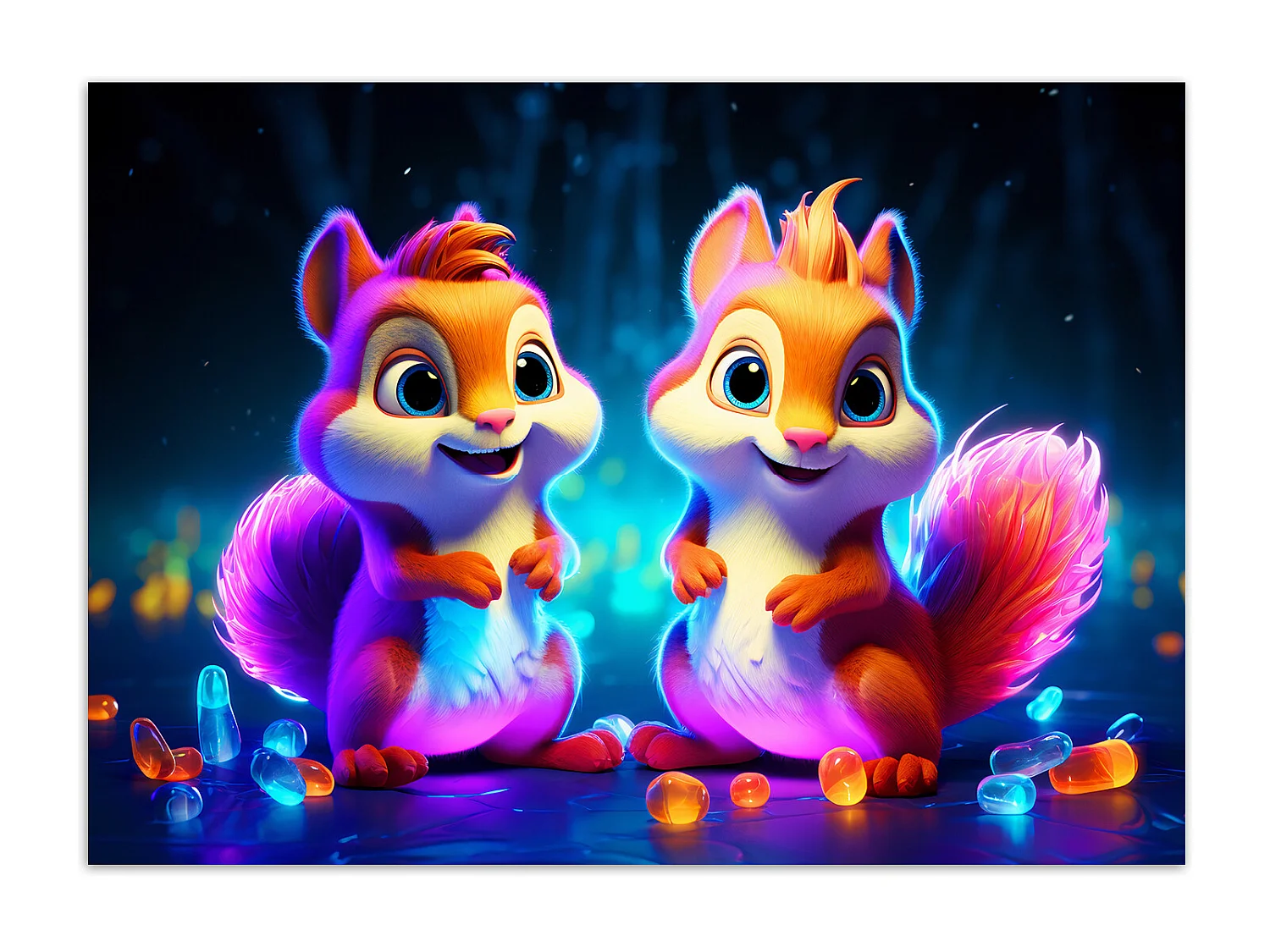 Wallpaper, Colorful squirrels - 300x210