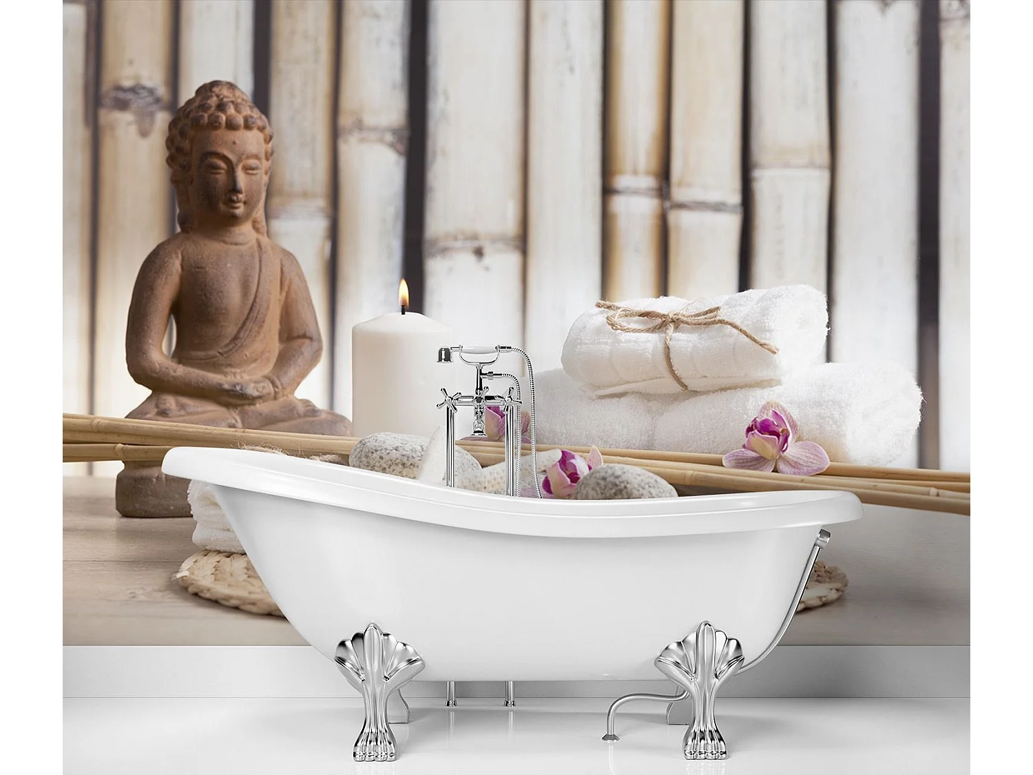 Carta Da Parati, Statua di Buddha in una spa - 300x210