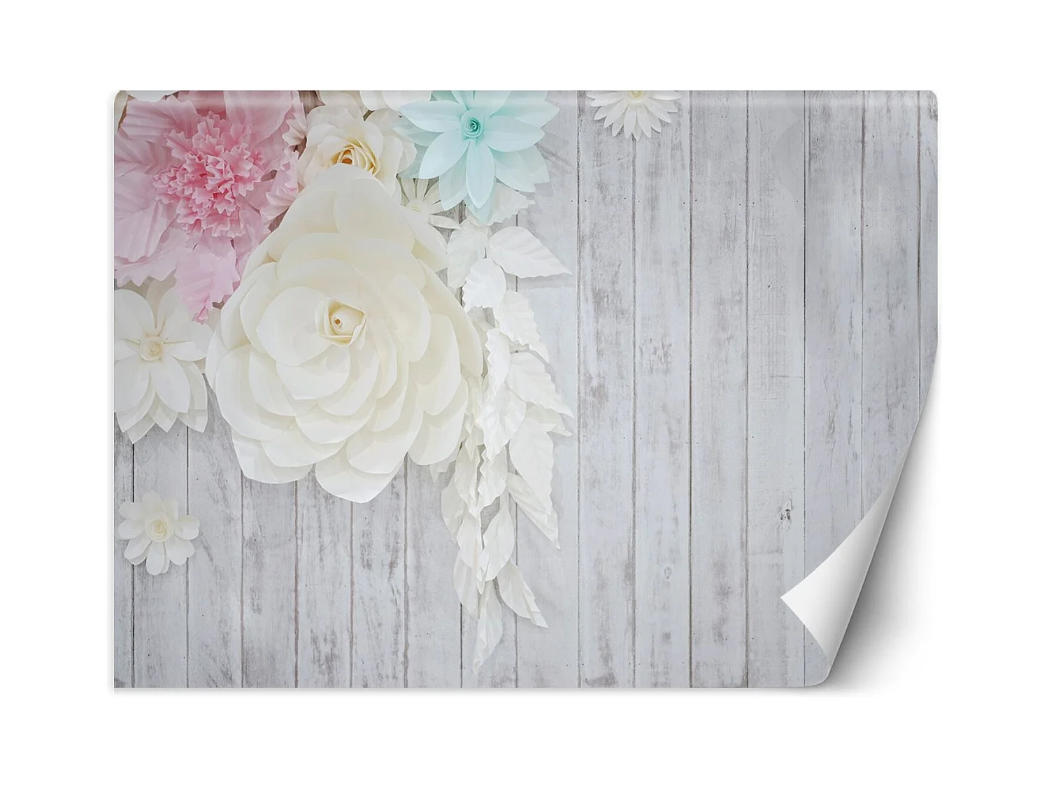 Carta Da Parati, Legno e fiori - 200x140