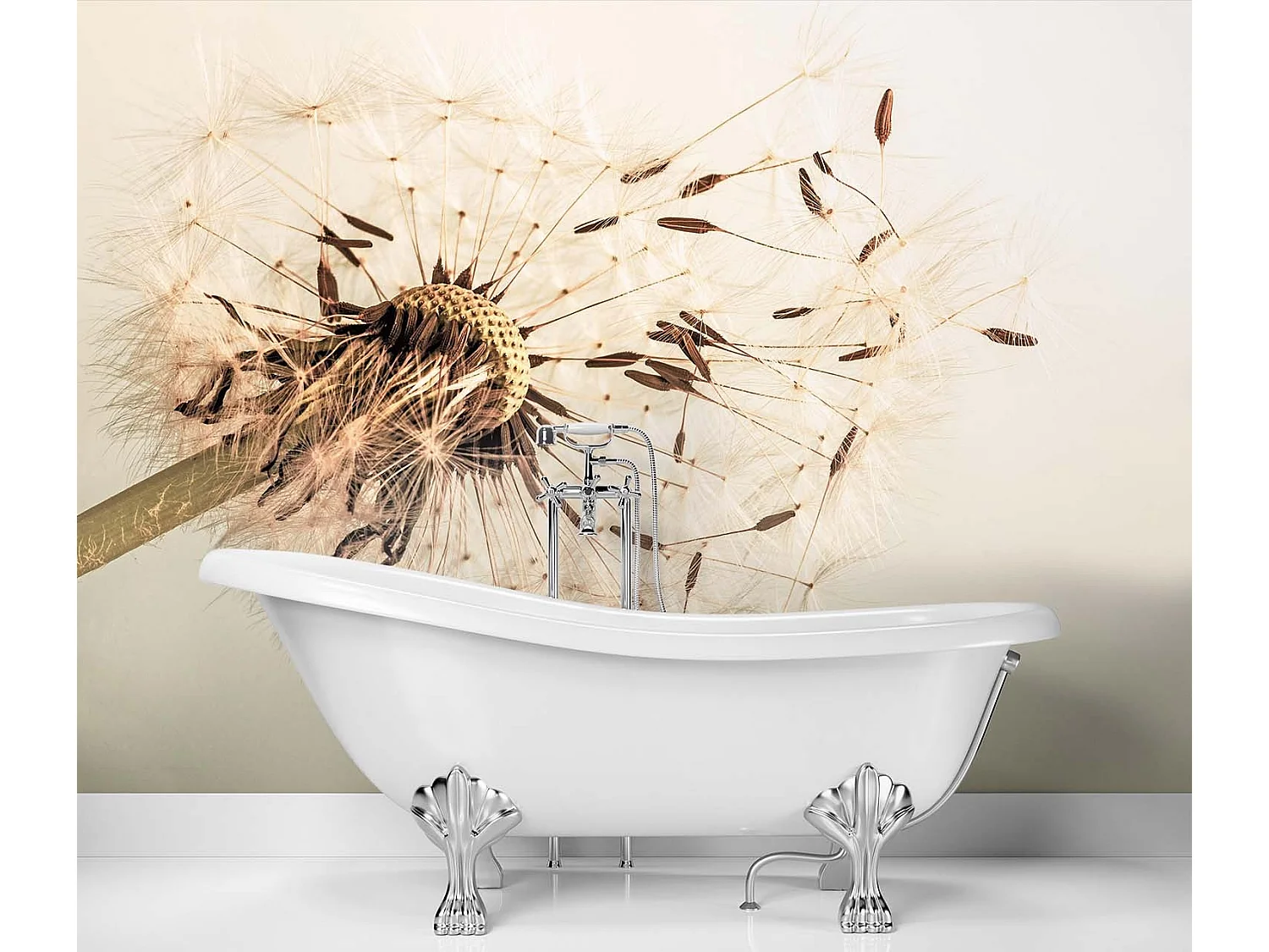 Carta Da Parati, Dente di leone beige - 100x70