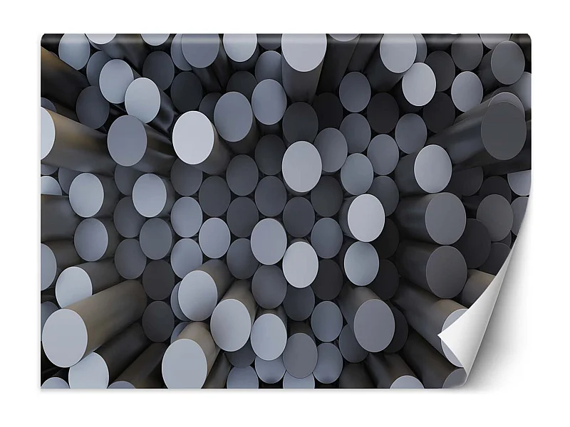 Carta Da Parati, Cilindri astratti 3D - 450x315