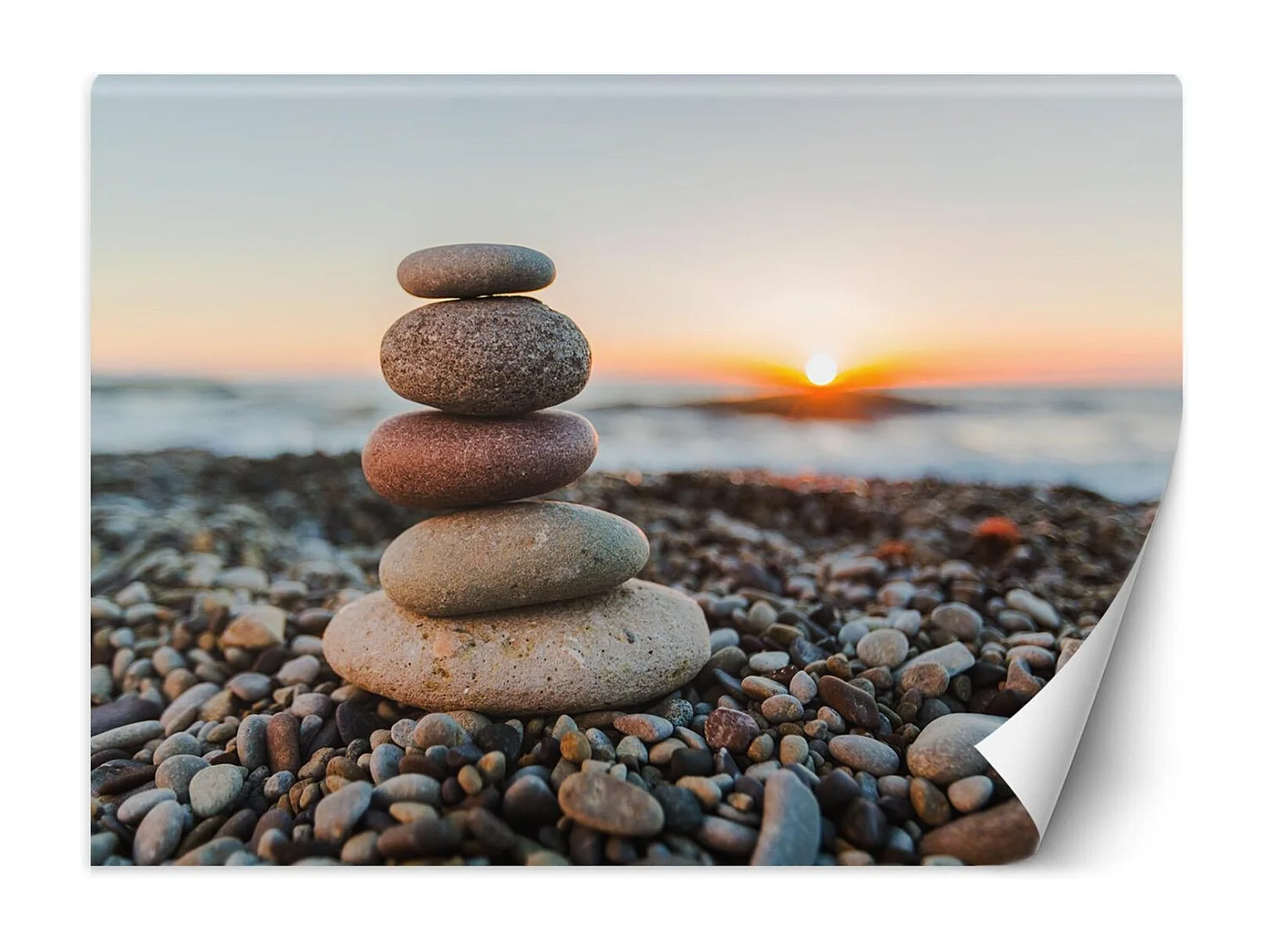 Carta Da Parati, Pietre sulla spiaggia - 100x70