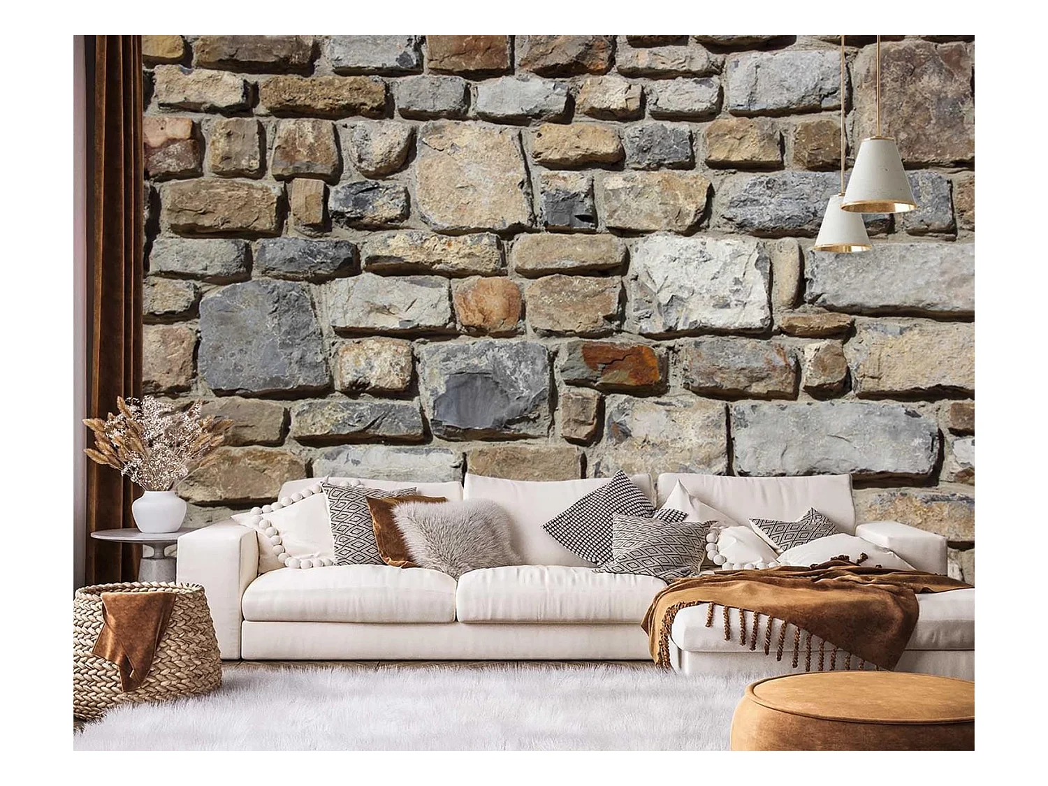 Carta Da Parati, Muro di pietra Muro di pietra 3d - 400x280