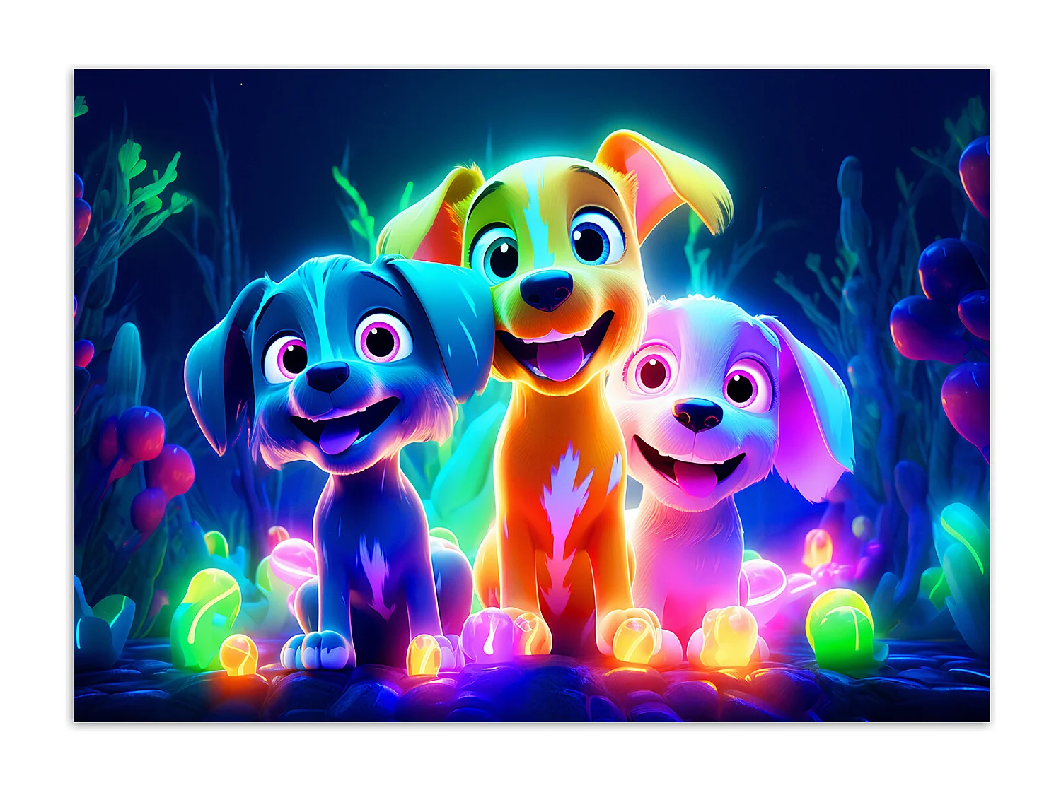 Wallpaper, Colorful dogs abstract - 100x70