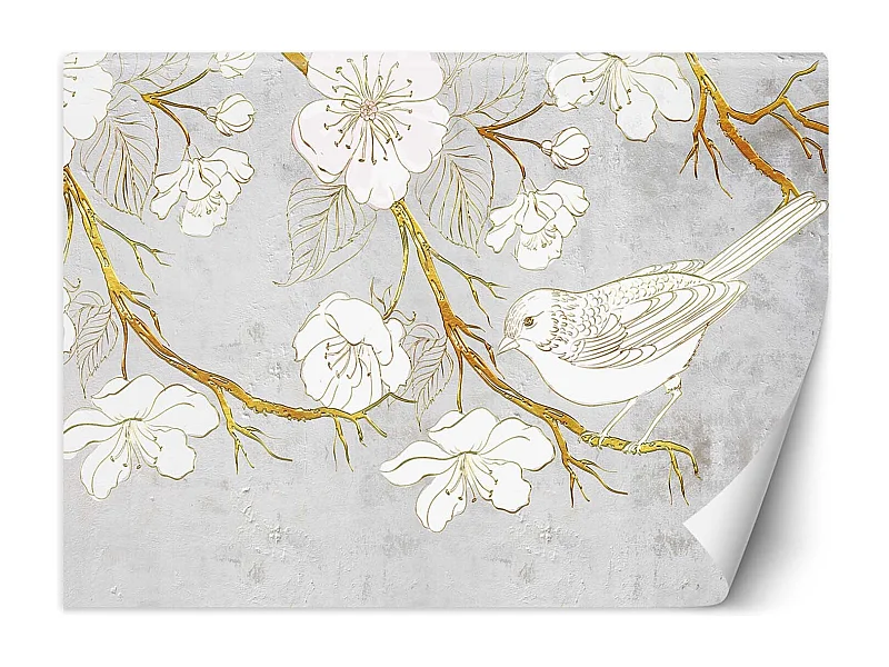 Carta Da Parati, Uccelli e fiori - 200x140