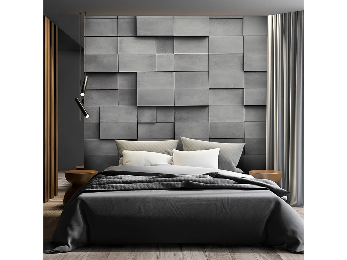Wallpaper, Concrete cube wall 3D - 200x140