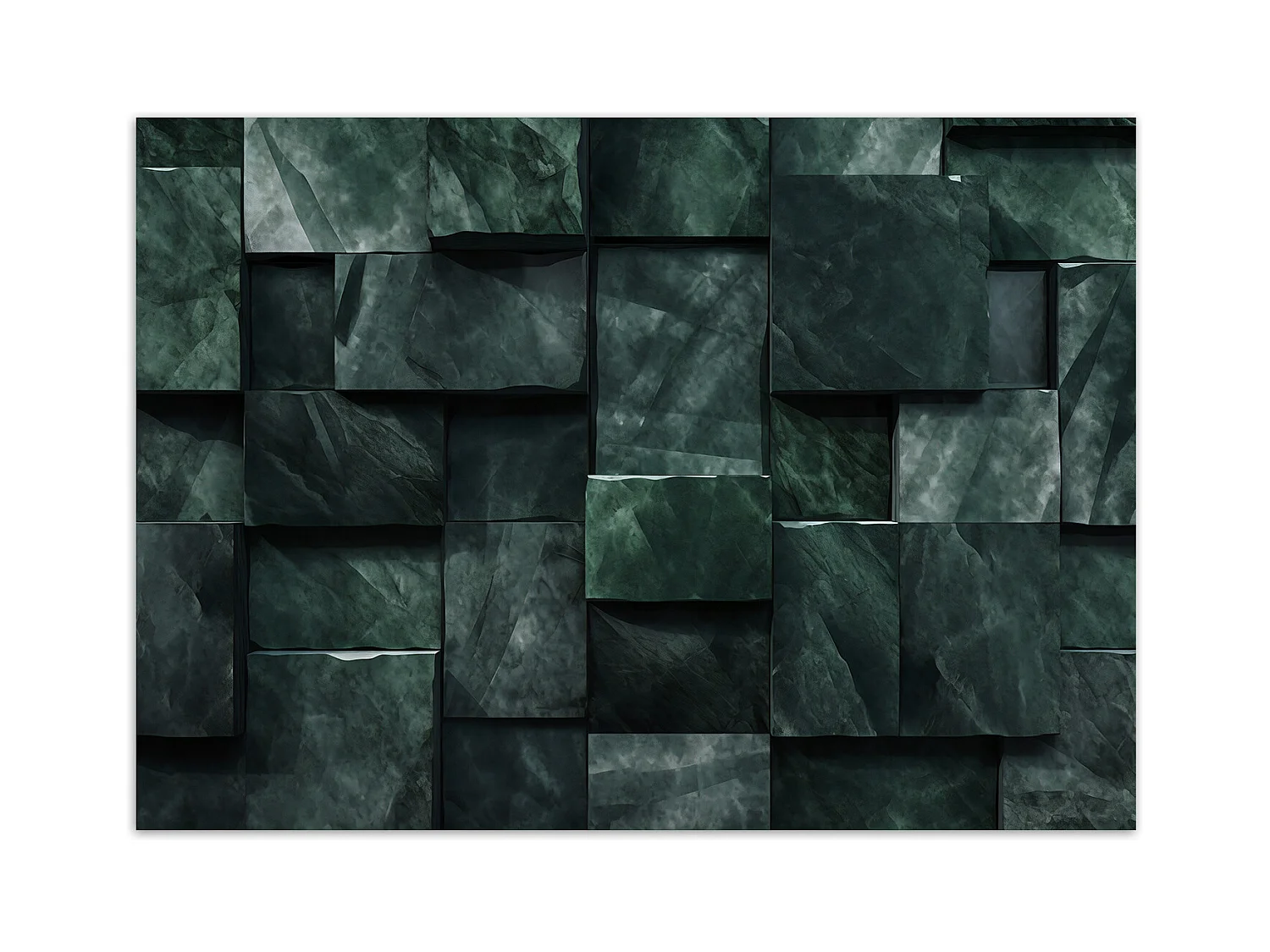 Wallpaper, Green cube wall 3D - 400x280