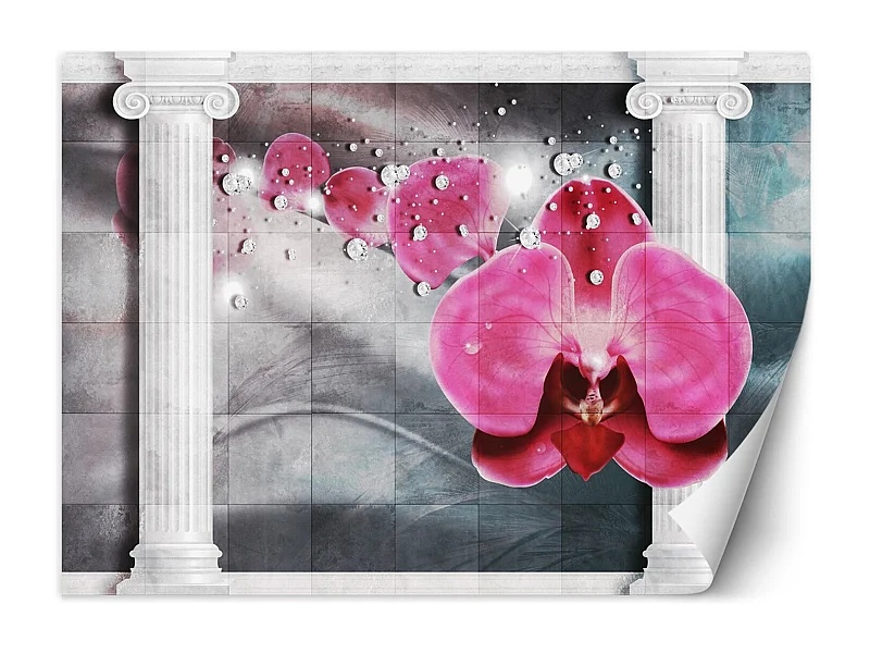 Carta Da Parati, Fiori Orchidea 3D Colonne - 350x245