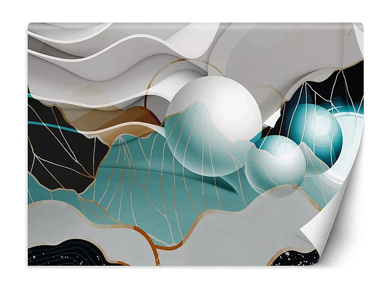 Carta Da Parati, Astratto con sfere 3D - 100x70