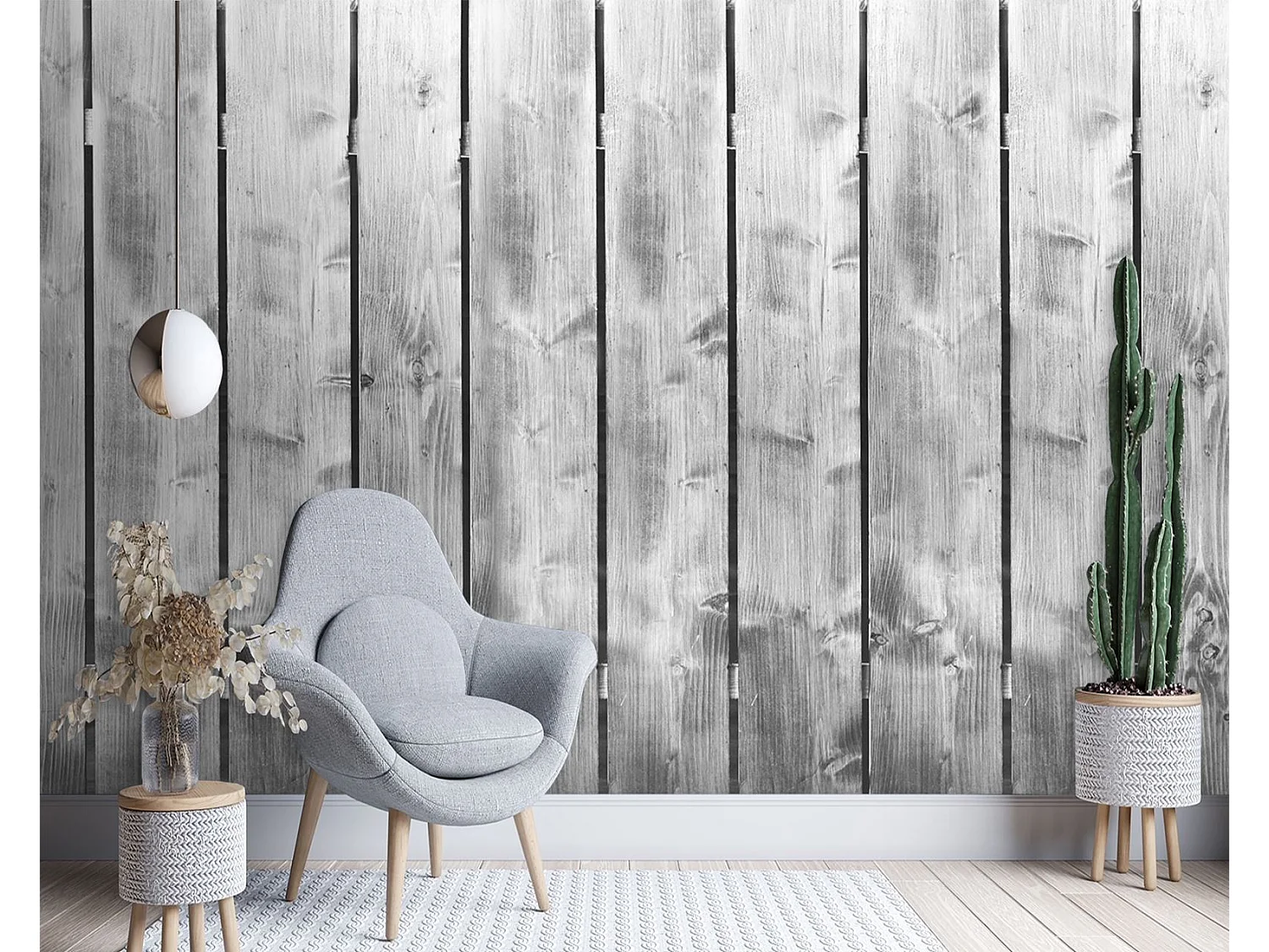 Carta Da Parati, Legno grigio vintage - 100x70