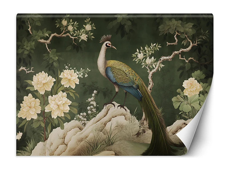 Wallpaper, Oriental peacock green - 300x210