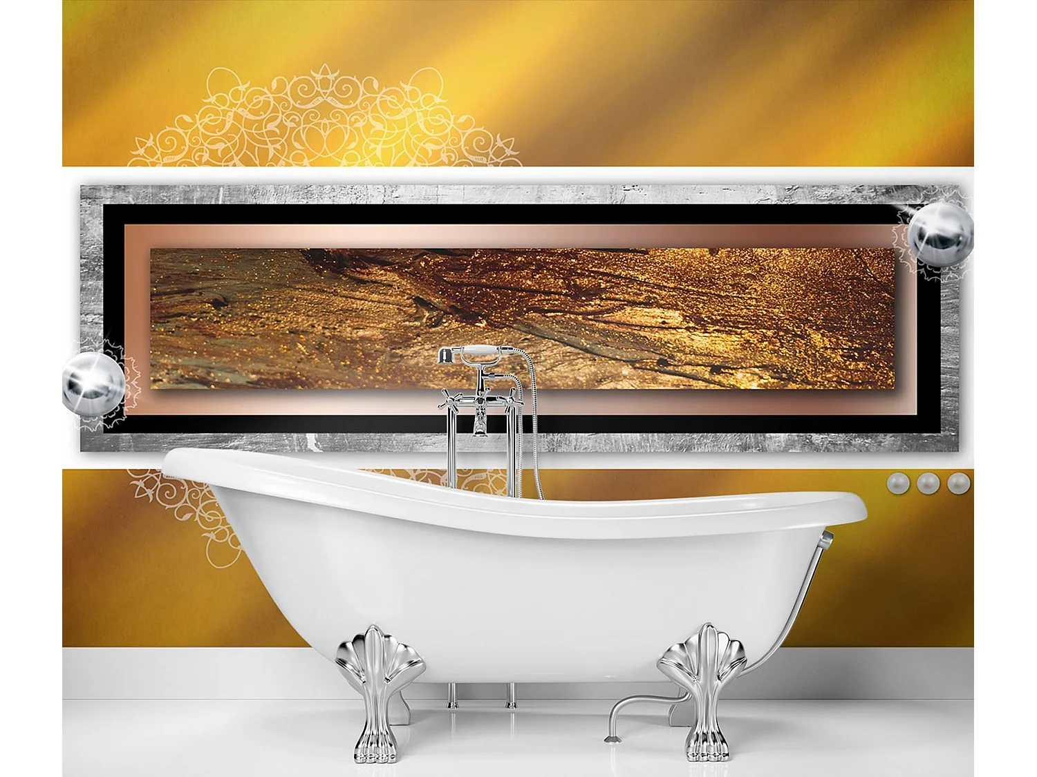 Carta Da Parati, Giallo astratto 3D - 250x175