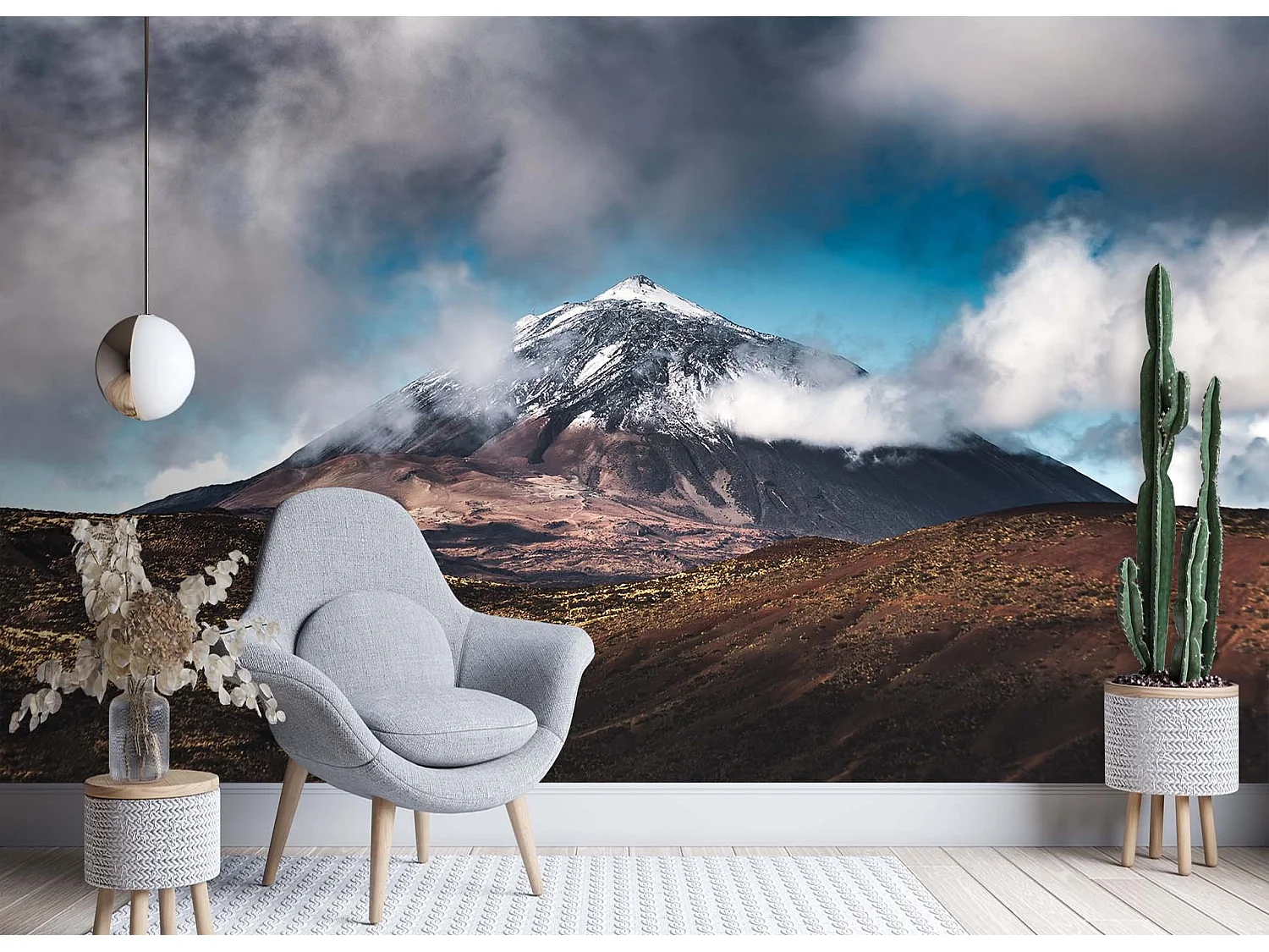 Carta Da Parati, Cime di montagna tra le nuvole - 254x184