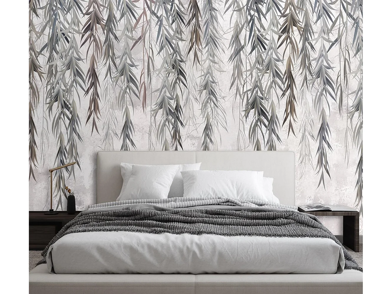 Carta Da Parati, Piante tropicali sospese Grigio - 254x184