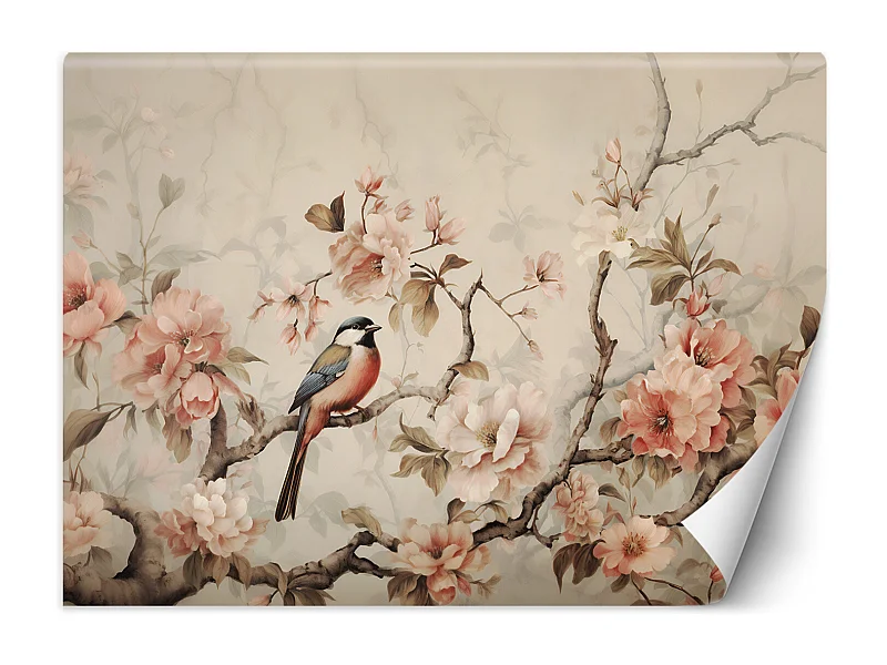 Wallpaper, Bird and flowers Vintage - 150x105