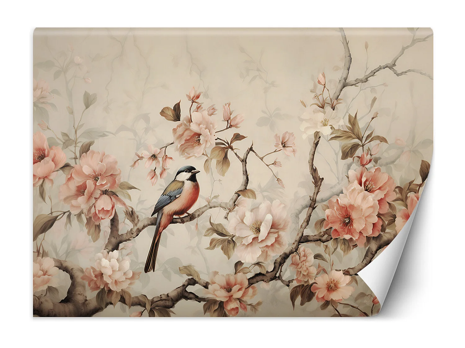 Wallpaper, Bird and flowers Vintage - 150x105