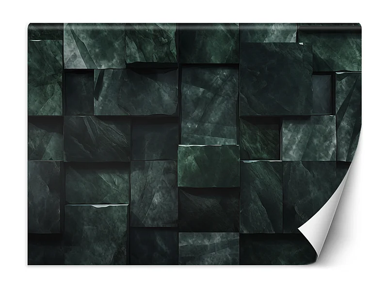 Wallpaper, Green cube wall 3D - 150x105