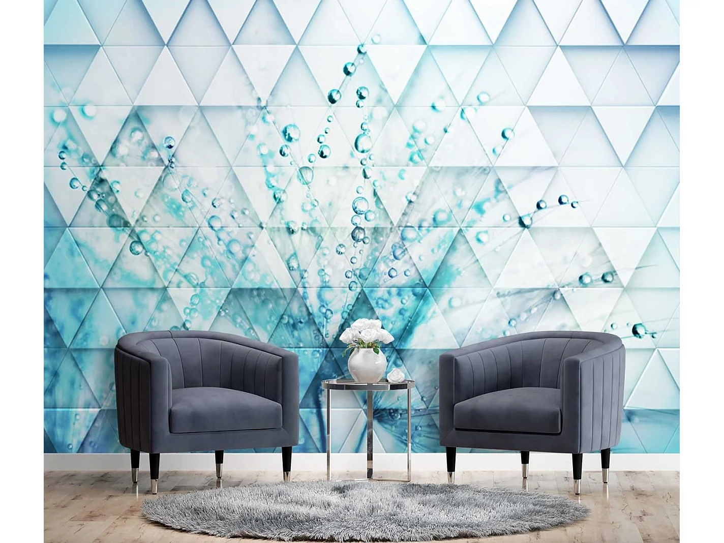 Carta Da Parati, Dente di leone in gocce di rugiada - 300x210