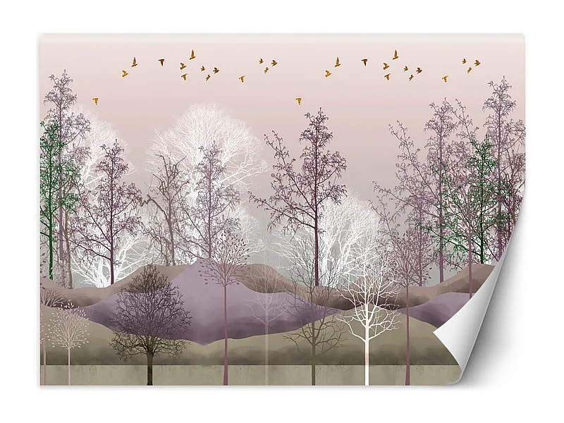 Carta Da Parati, Uccelli sopra la foresta - 300x210