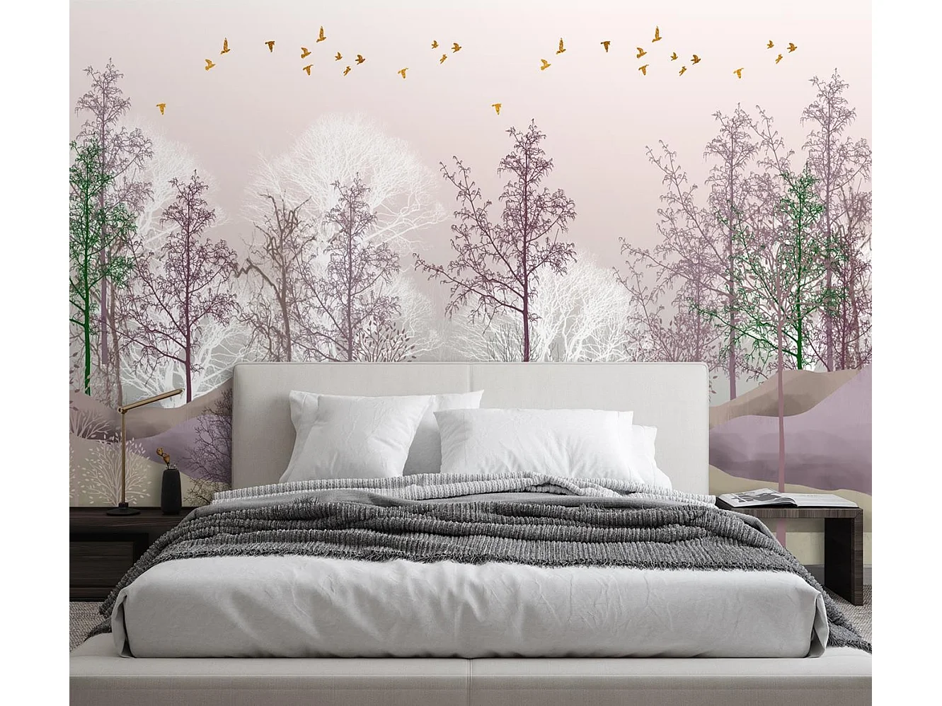Carta Da Parati, Uccelli sopra la foresta - 300x210