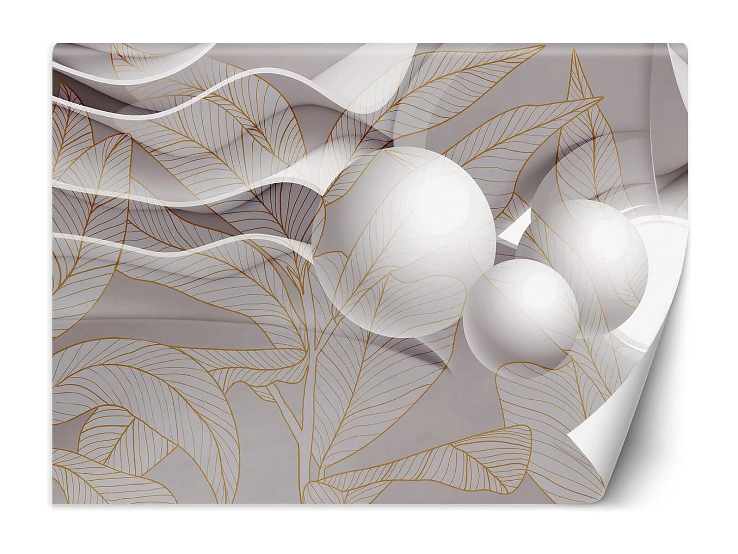 Carta Da Parati, Sfere Onde 3D - 300x210
