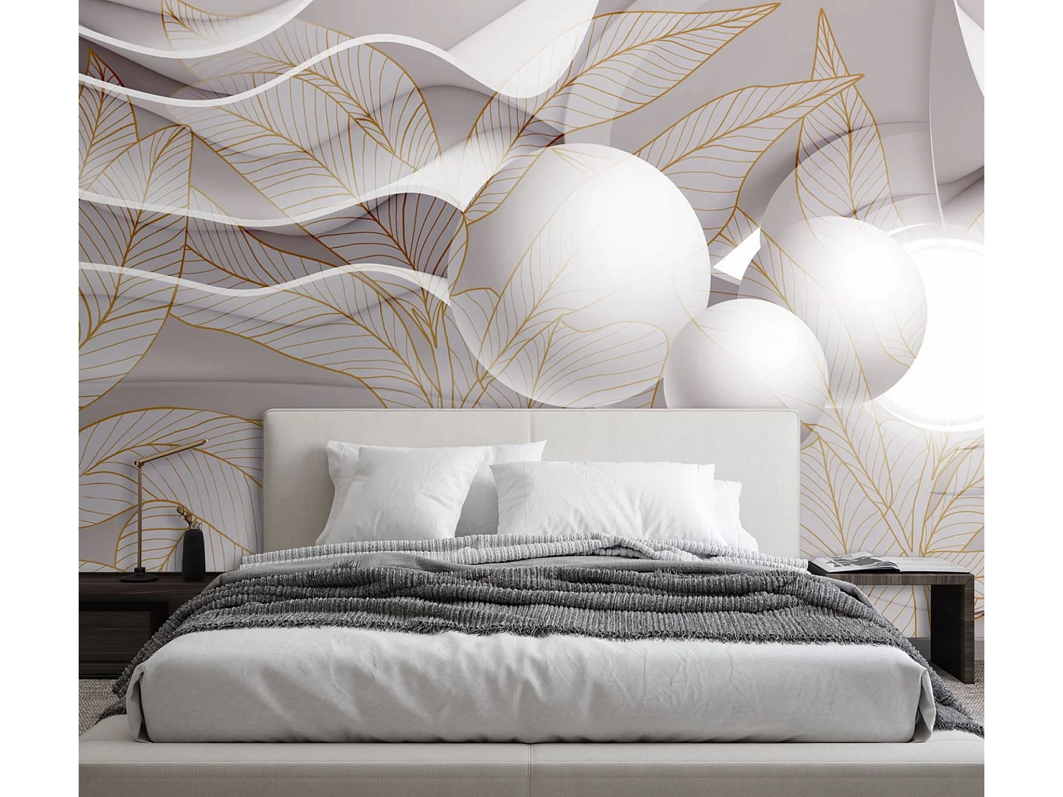 Carta Da Parati, Sfere Onde 3D - 300x210