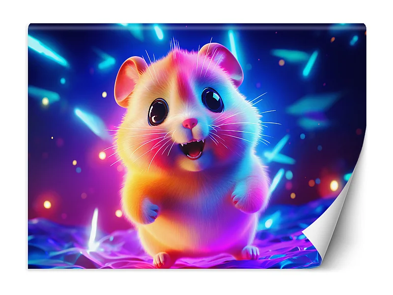 Wallpaper, Cute hamster neon - 200x140