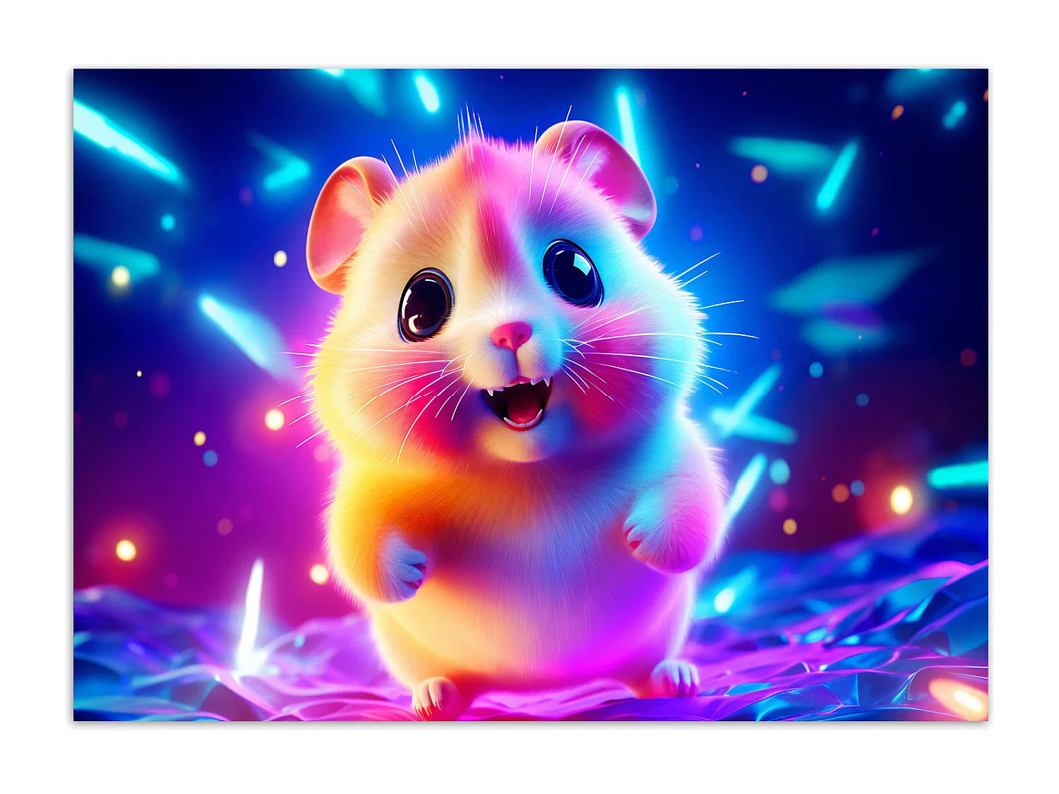 Wallpaper, Cute hamster neon - 200x140
