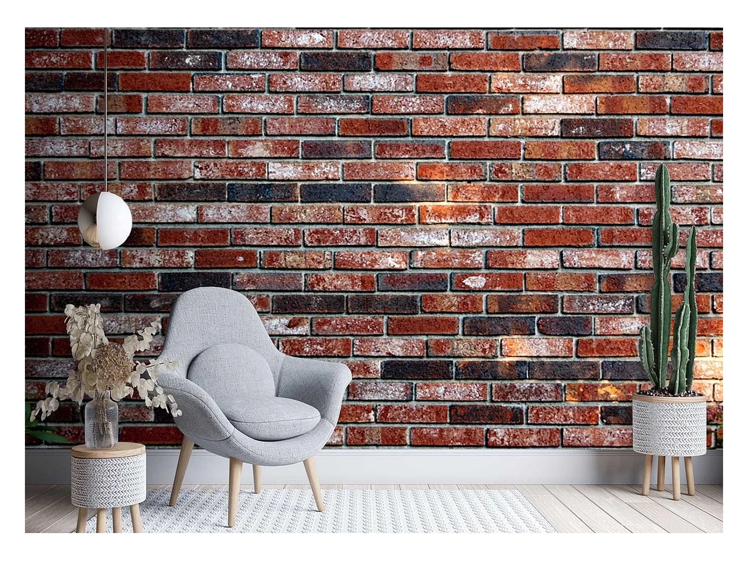Carta Da Parati, Muro di mattoni rossi - 350x245