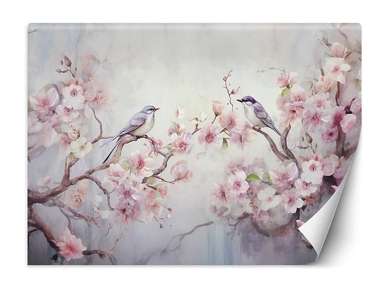 Wallpaper, Birds and Flowers Shabby Chic - 300x210