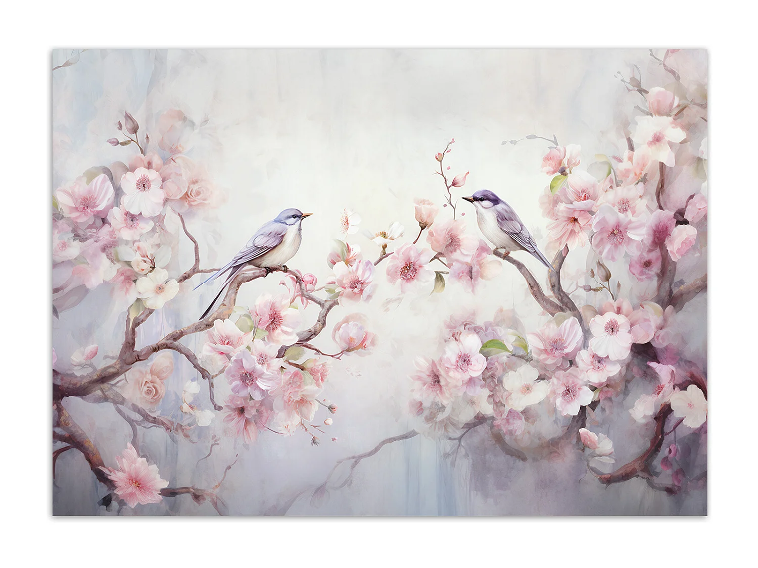 Wallpaper, Birds and Flowers Shabby Chic - 300x210