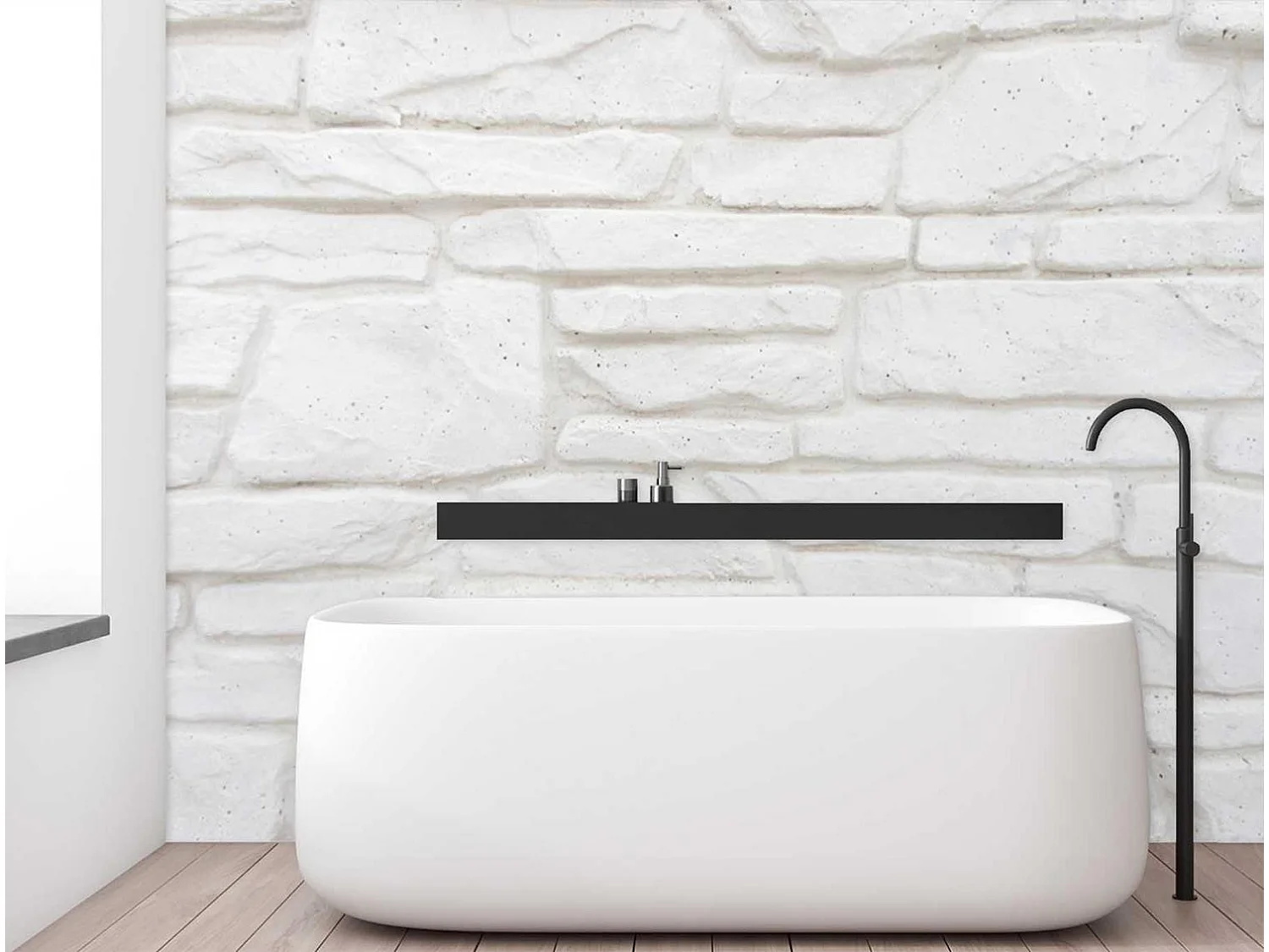 Carta Da Parati, Muro di pietra bianca in mattoni - 300x210