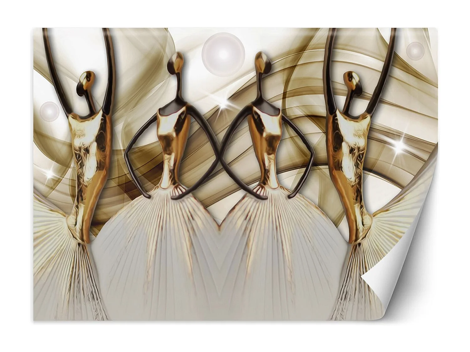 Carta Da Parati, Sagome femminili Oro astratto - 100x70