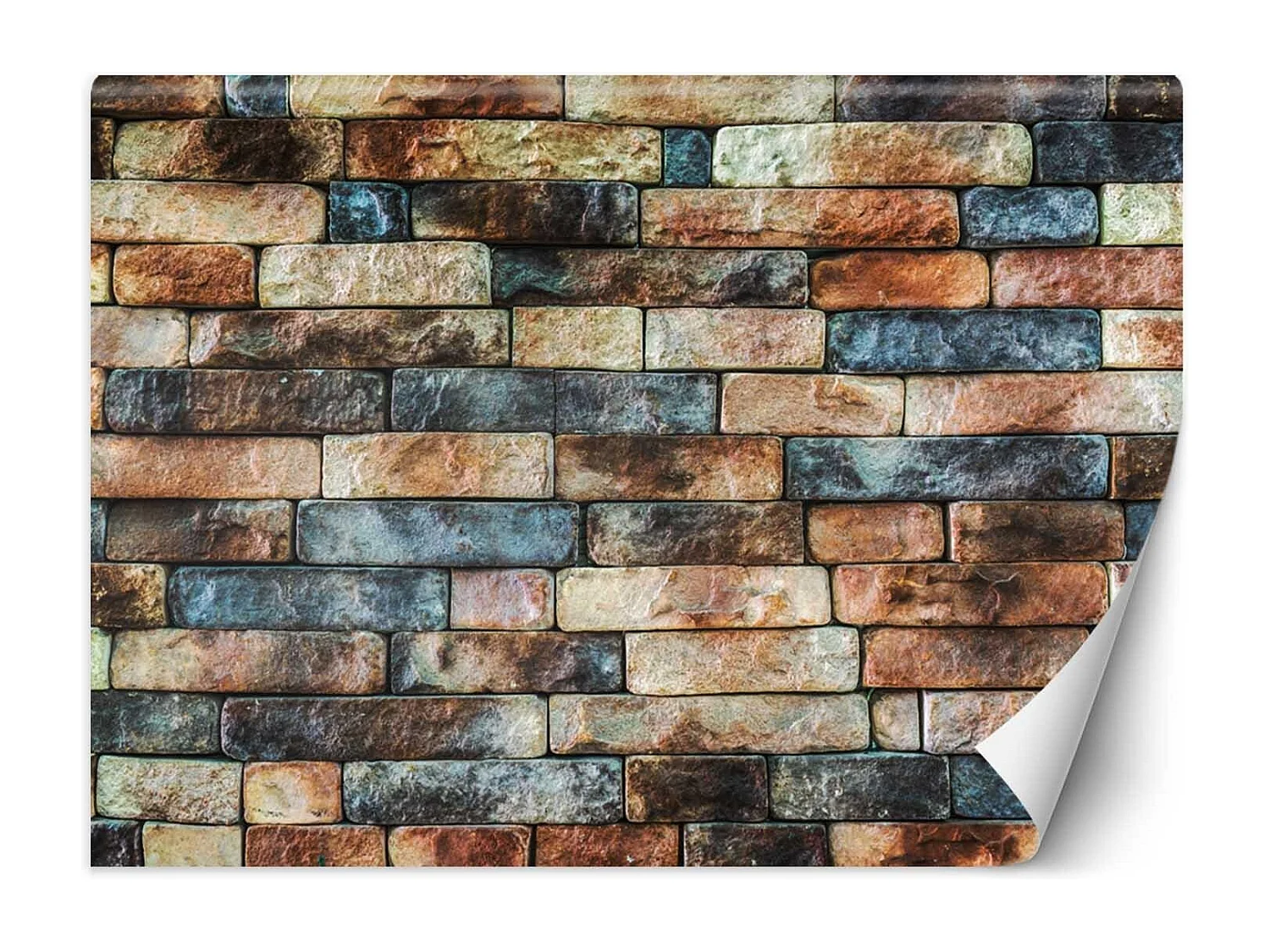 Carta Da Parati, Muro di mattoni colorati - 250x175