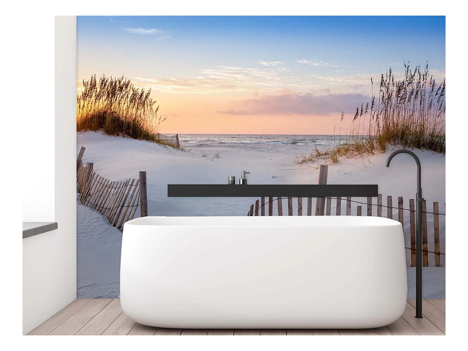 Carta Da Parati, Mare Spiaggia Dune Sabbia - 350x245