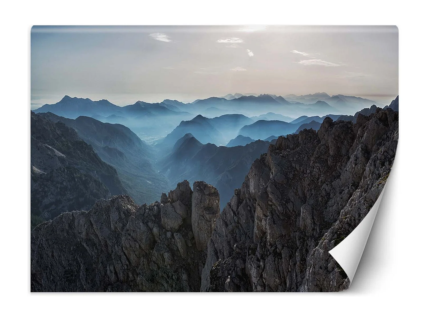 Carta Da Parati, Cime di montagna tra le nuvole - 200x140